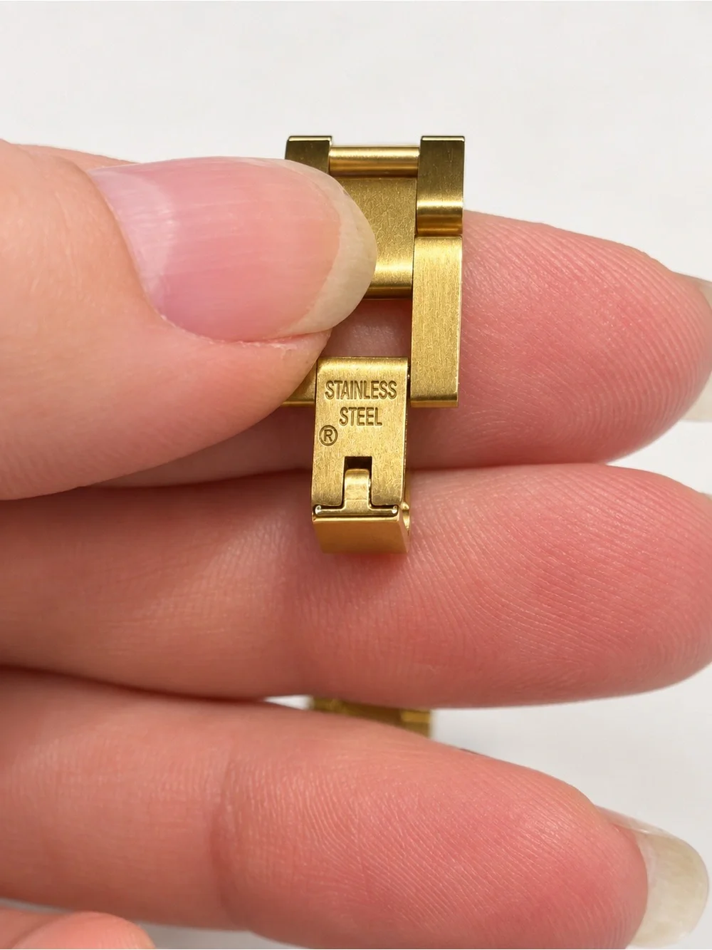 Gold Tone Stainless Steel Link Bracelet - Classic Chain Bracelet
